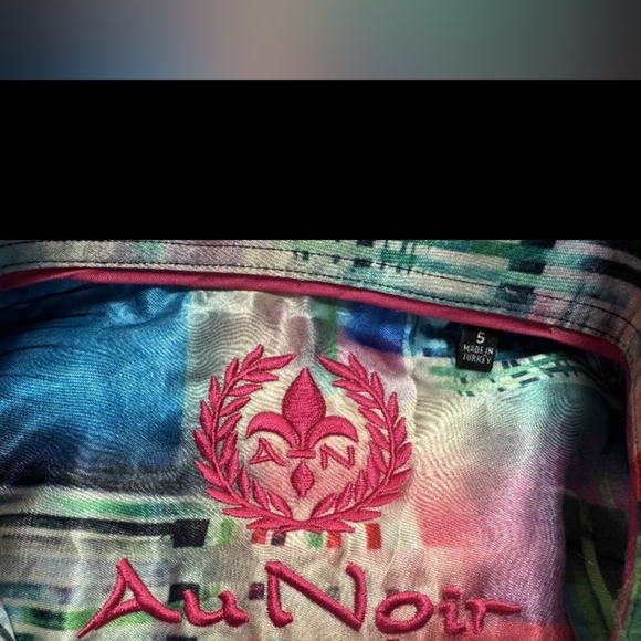 Au Noir Plaid Floral Button Down Longsleeve Pink/Blue/Green/White Size 5 Shirt - Picture 6 of 7